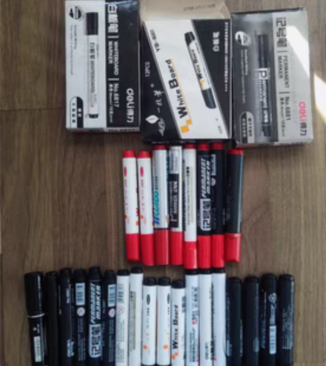 得力一支笔白板笔记号笔 黑/红 公司历年...