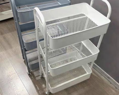 宜家同款ins可折叠置物架小推车免安装置物...