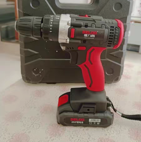 包邮德力西锂电充电式家用电钻多功能手电钻冲...