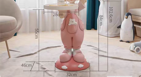 卡通兔子客厅大型落地摆件托盘电视柜沙发旁软装饰品乔迁新居礼物...