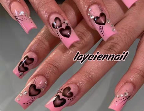 包邮辣妹y2k 纯手工定制手绘穿戴美甲 l...