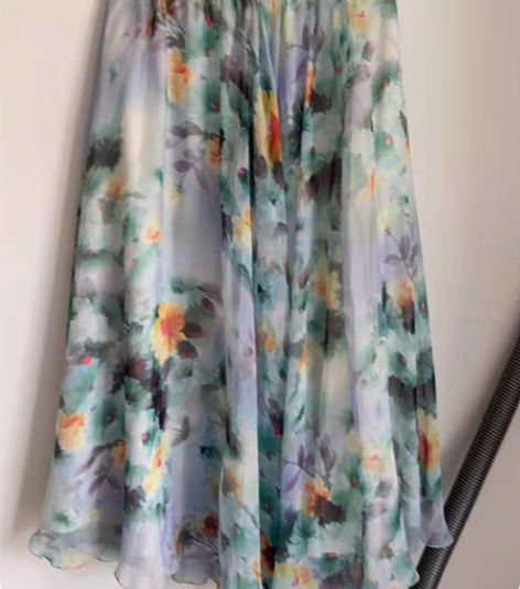 包邮珍珠雪纺半身长裙，这是雪纺面料最好的材...