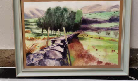 包邮出售4开手绘水彩画，是自己的临摹画，结...