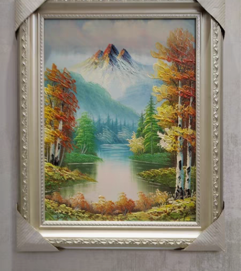 包邮油画手绘高画功连框包邮,现代写实风景画...