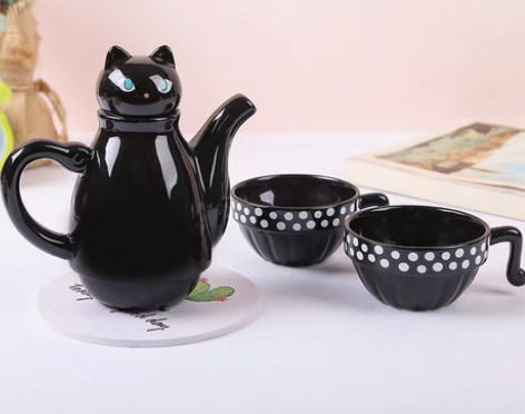 转卖日式简约shinzi katoh创意陶瓷可爱小猫茶具咖啡...