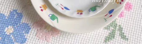 包邮vintage 蝴蝶结熊熊 中古 餐盘...