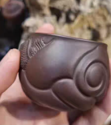 宜兴原矿紫砂 主人杯 鱼化龙 纯手工 精品...