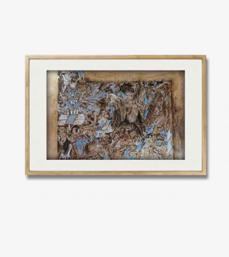 敦煌壁画本生故事萨埵太子舍身饲虎油画棒画敦...