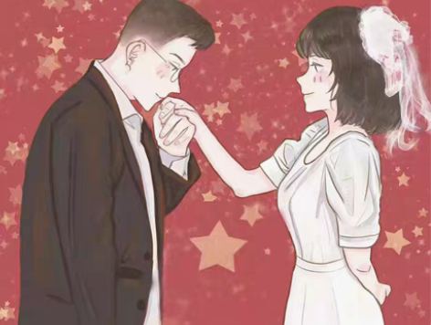 包邮手绘头像婚礼Q版真人ins风定制漫画结...