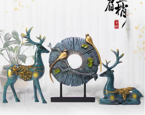 转卖创意欧式家居装饰品北欧招财鹿摆件工艺品...