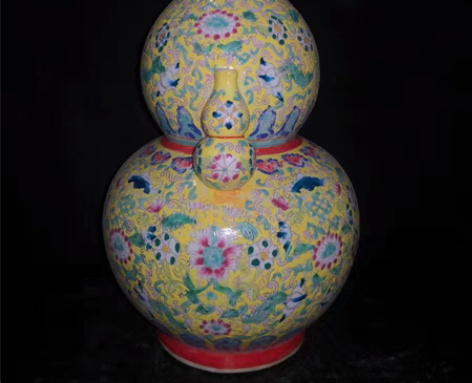 包邮瓷器摆件珐琅彩瓷器葫芦瓶旧瓷器老物件瓷...