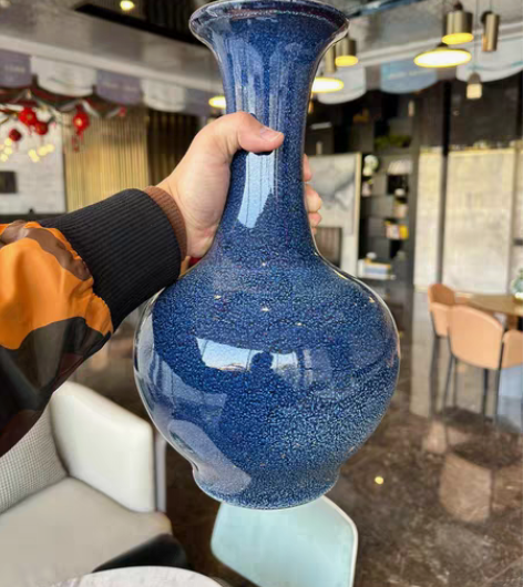 景德镇渐变蓝瓷器花瓶有分量质感超级好 不是...