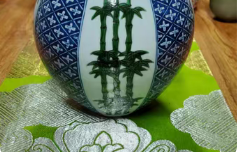 包邮日本 人间国宝 源右卫门 青花花瓶  ...