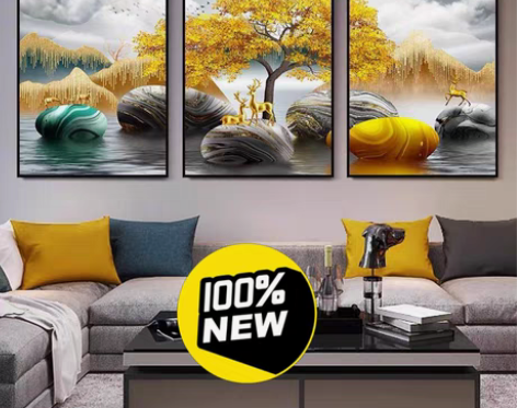 包邮客厅装饰画现代简约沙发背景墙壁画北欧风...