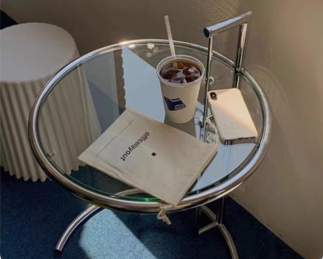 包邮【厂家直销】中古不锈钢玻璃升降茶几边几...