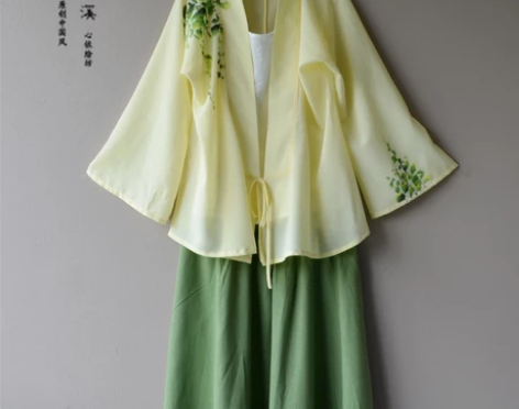 转卖醉花阴—清水溪原创中国风女装手绘改良汉服女装对襟…一套加...