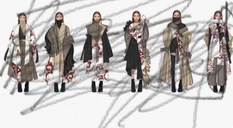 服装设计 成衣只有三套  效果图 6个版图...