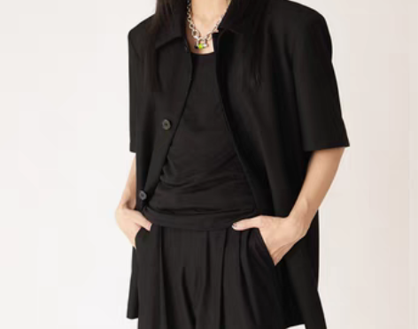 转卖APOZi 解构系列高攀短袖衬衫外套女...