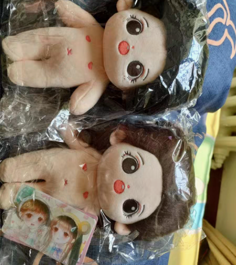 包邮刀出棉花娃娃 仙草20cm无骨 黑发 ...