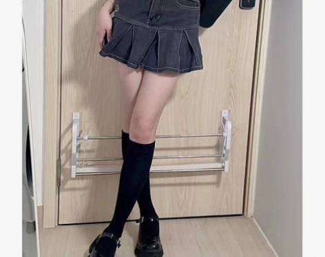 包邮高腰辣妹牛仔半身裙女夏季2022年新款...