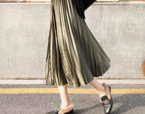 转卖全新一次没穿过!金丝绒百褶裙半身裙秋冬...