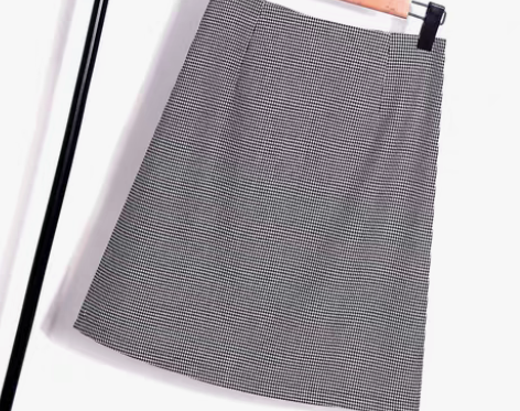 转卖黑白小格子a字裙短裙女2022秋季新款...