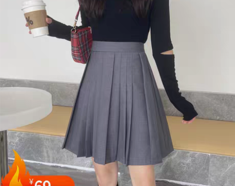 转卖西装百褶裙中长裙女冬大码胖mm高腰显瘦...