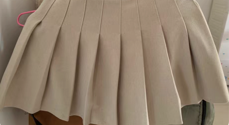 杏色毛呢百褶裙女高腰显瘦2022新款春秋冬...