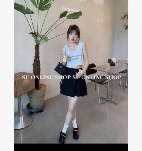 转卖SU 高腰显瘦不规则百褶裙女夏季202...