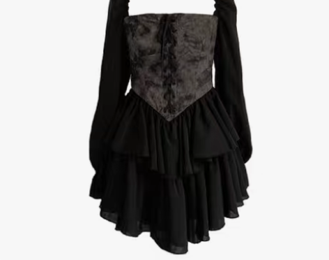 转卖万圣节2022秋暗黑系浪漫小众设计感扎...