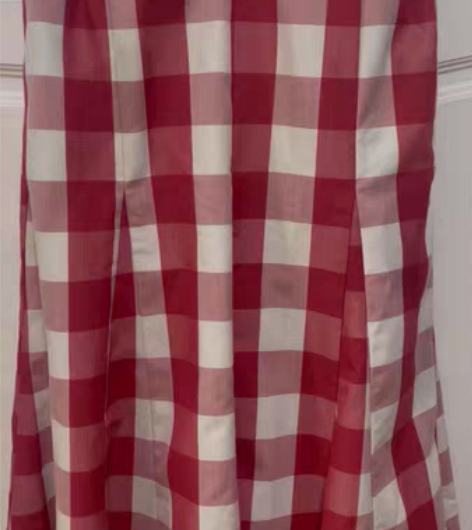 包邮红色格子松紧腰半身裙鱼尾裙长裙半身长裙高腰复古格子半身裙...