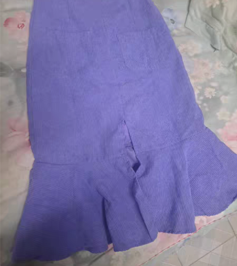 包邮紫色小鱼尾裙，100斤内穿，前边开叉 ...
