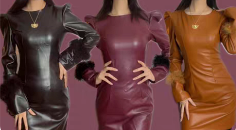 包邮包臀紧身PU铅笔裙到膝速卖通爆款时尚欧...