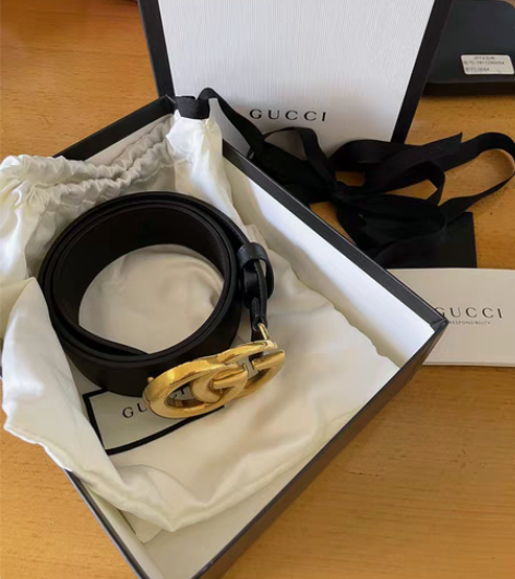 包邮98新Gucci 80码4cm宽皮带 ...