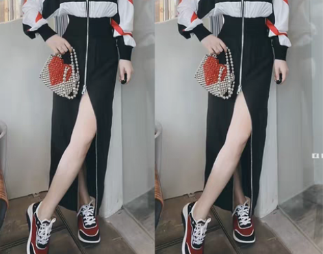 转卖嫚苓服饰抖音同款撞色防晒收腰运动风连衣...