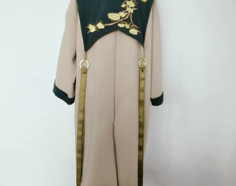 包邮复古风刺绣外套风衣 重工飘带款学士娃娃...