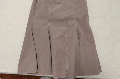 灯芯绒中裙100%棉 65腰围能穿XS几乎...