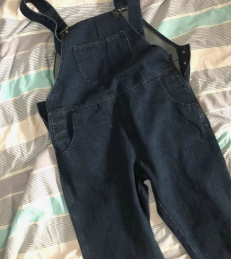 包邮全新美国尾单背带牛仔裤连体背带牛仔服水...