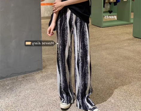 转卖胖mm扎染宽松休闲裤2021新款夏大码...