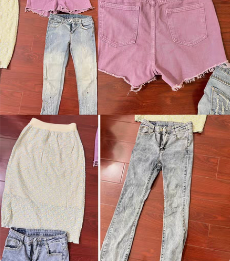 紫色短裤78 渐变色带钻牛仔裤58 蕾丝半...