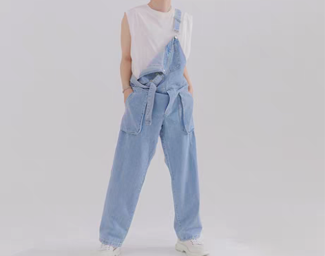 转卖西西里男装小众男士牛仔裤夏季薄款宽松直...