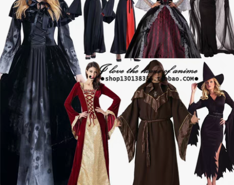 转卖万圣节吸血鬼服装成人 化妆舞会死神披风...