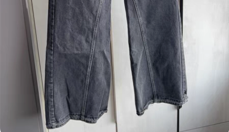 包邮黑灰色阔腿牛仔裤，裤型贼好，26码。 ...