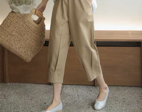 转卖冰丝七分棉麻裤宽松哈伦裤夏季薄款高腰休...