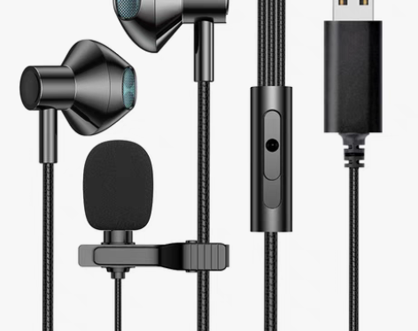 转卖电脑耳机入耳式有线带麦台式电脑笔记本电...