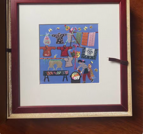出国礼品～纯手工刺绣～民俗特色农民画～ 苏...