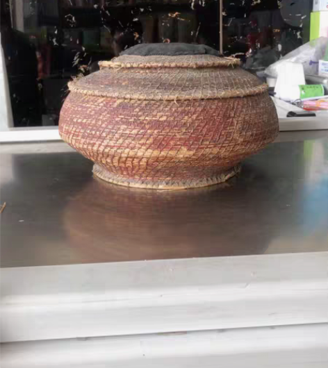 包邮老物件老编织盒子编织篮 品见图盖顶坏了...