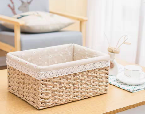 转卖奇藤编织收纳篮草编收纳筐桌面零食钥匙盒...