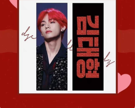 红与黑 手幅 金泰亨 田柾国 bts防弹少...