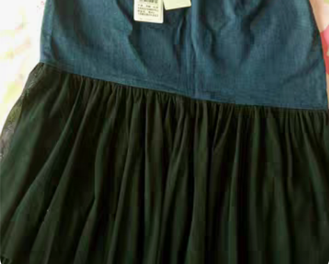 包邮朝花夕拾 春秋 蕾丝拼接 牛仔半身裙 ...